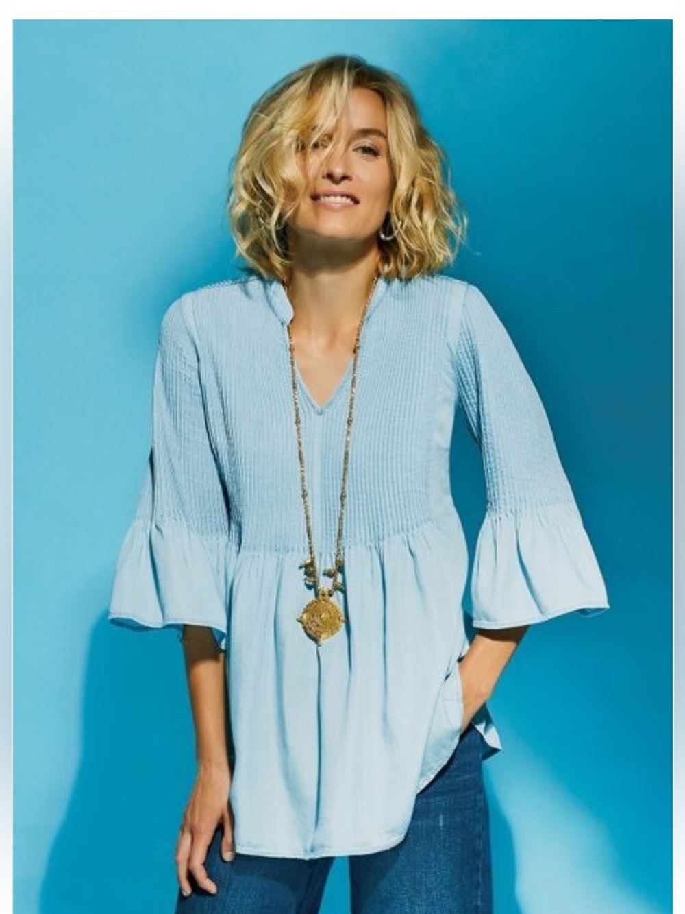 Soft Surroundings Chambray Denim Top